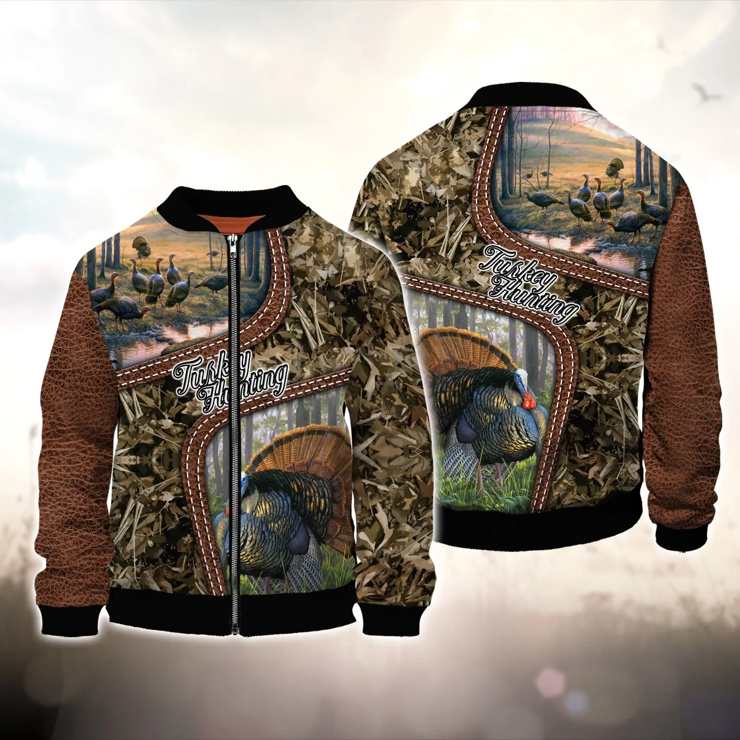 Turkey Bird Hunting Animal Hunter Camo Tattoo 3D All Over Printed Shirt