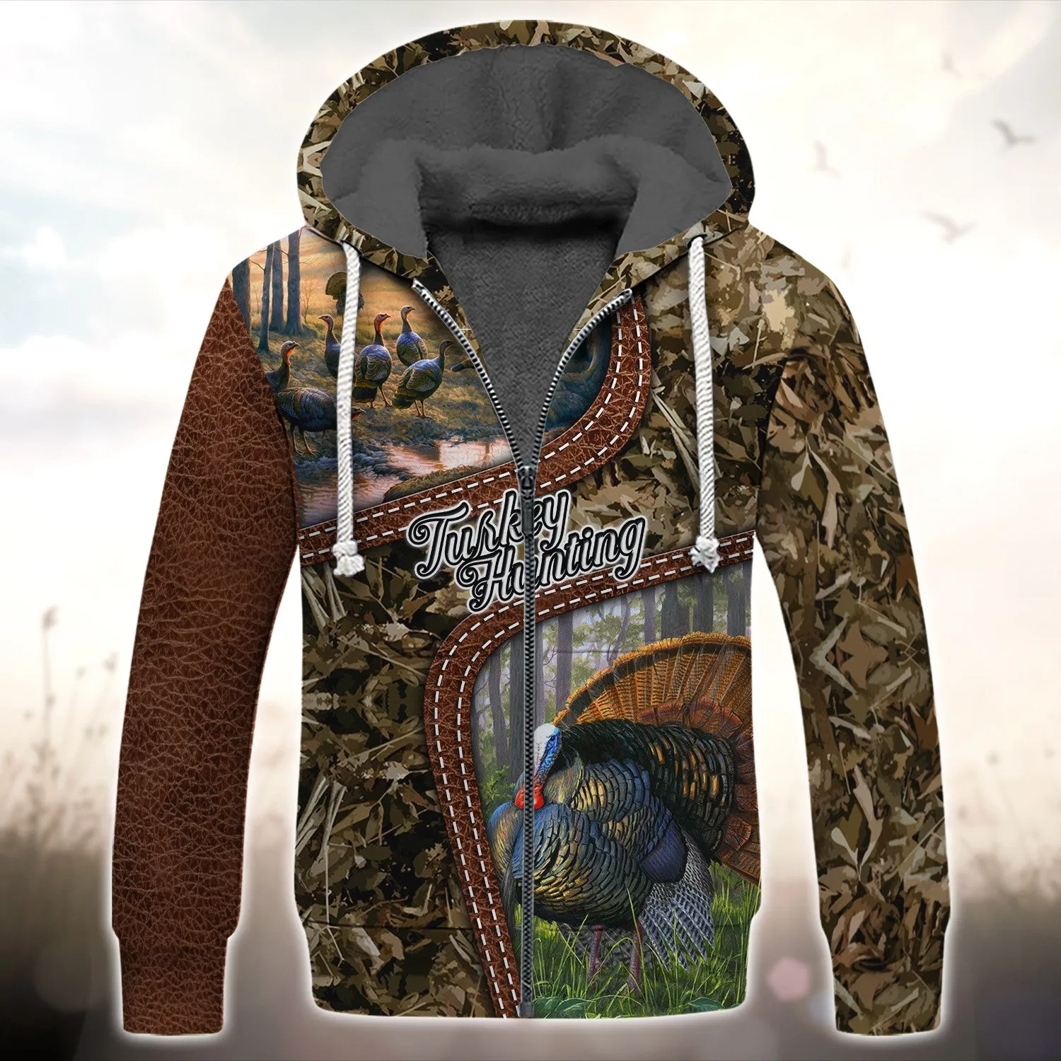 Turkey Bird Hunting Animal Hunter Camo Tattoo 3D All Over Printed Shirt