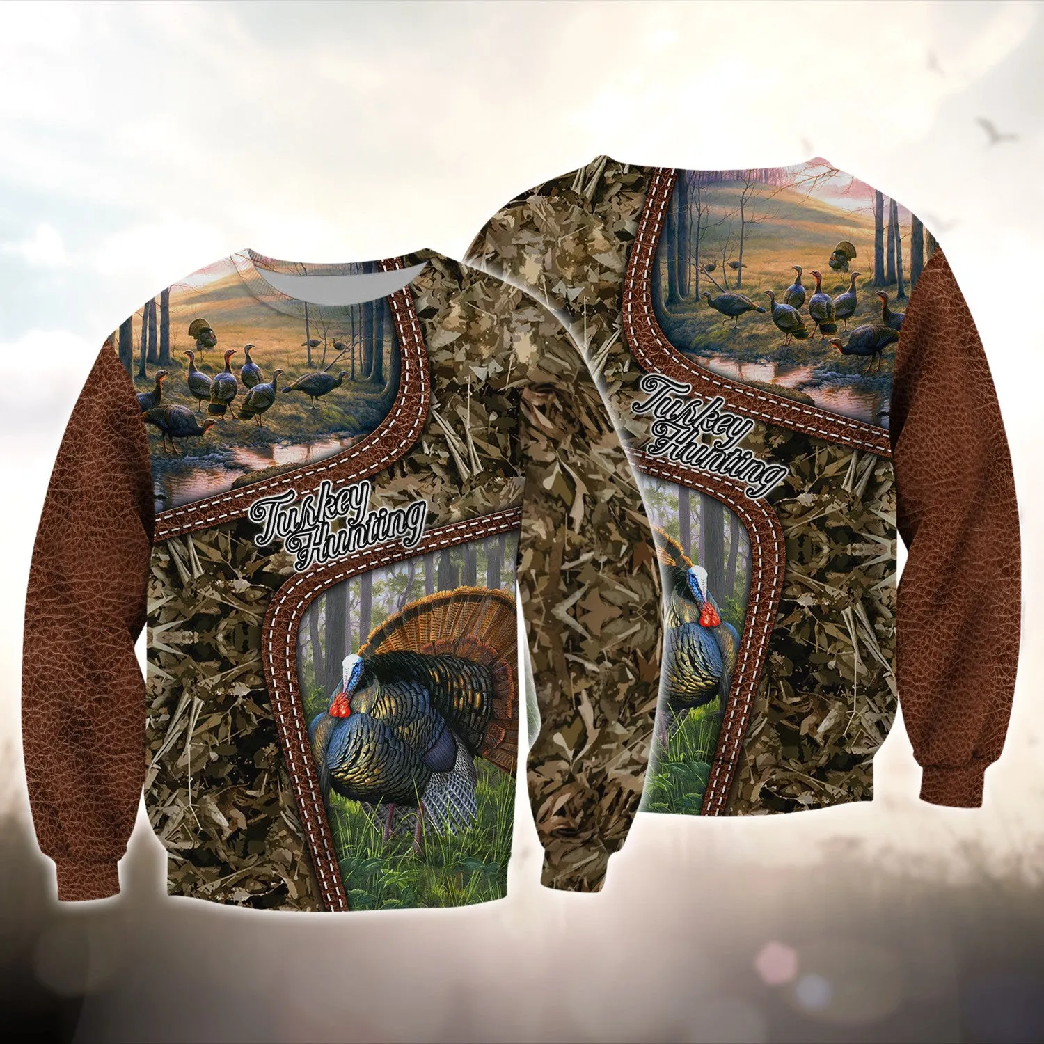 Turkey Bird Hunting Animal Hunter Camo Tattoo 3D All Over Printed Shirt