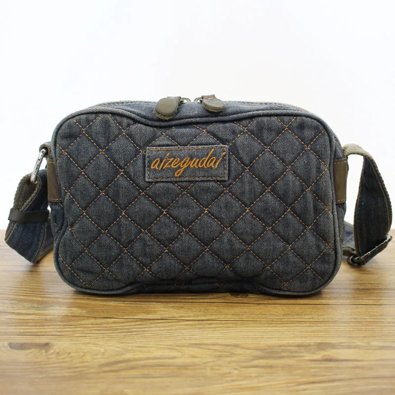Womens Denim Small Quilted Shoulder Bags Denim Quilted Side Bag Quilted Crossbody Bag For Men