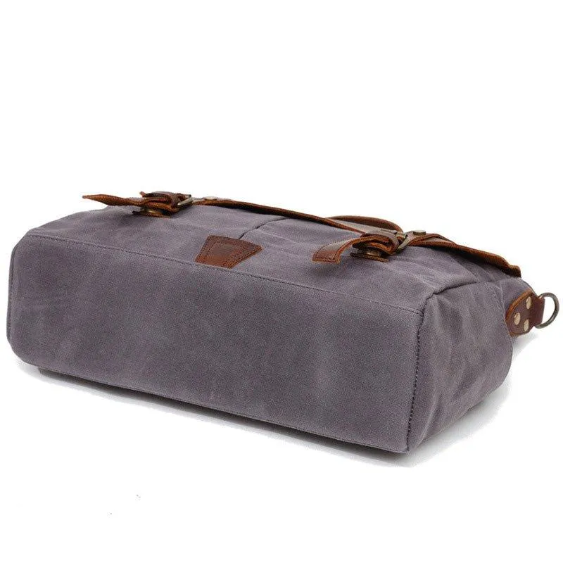 Woosir Crossbody Laptop Bag Mens Canvas and Leather