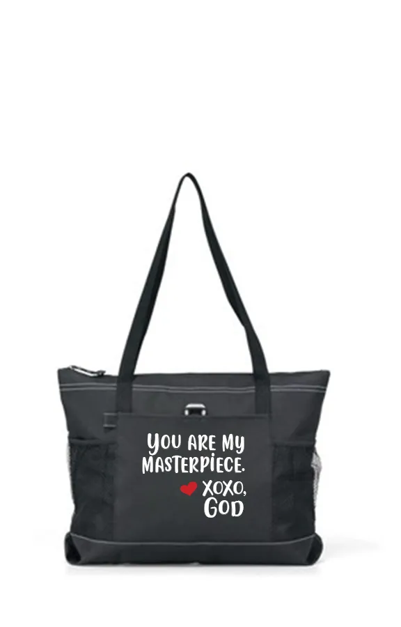 Zippered Tote Bag - You Are My Masterpiece.