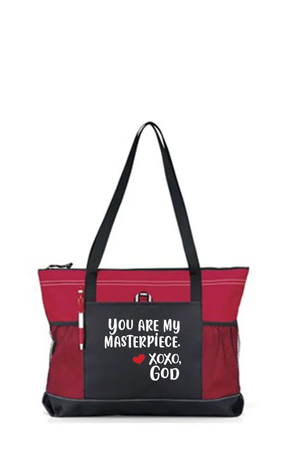 Zippered Tote Bag - You Are My Masterpiece.